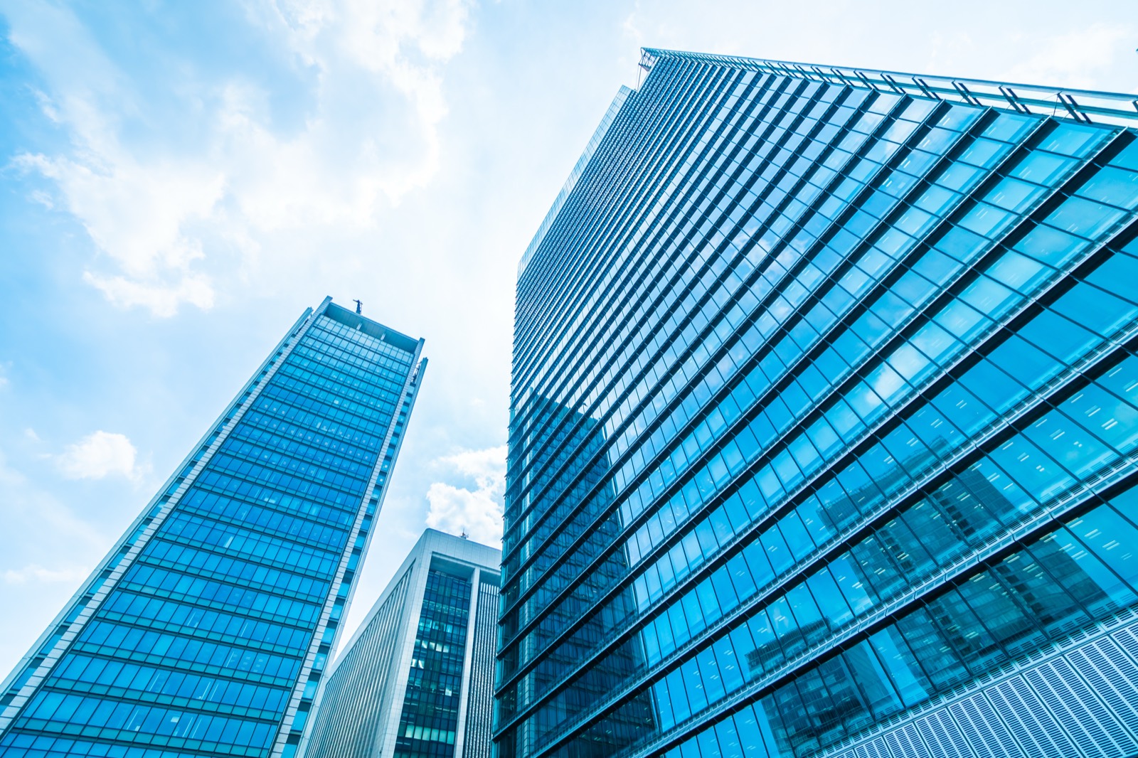 Modern glass office building exterior