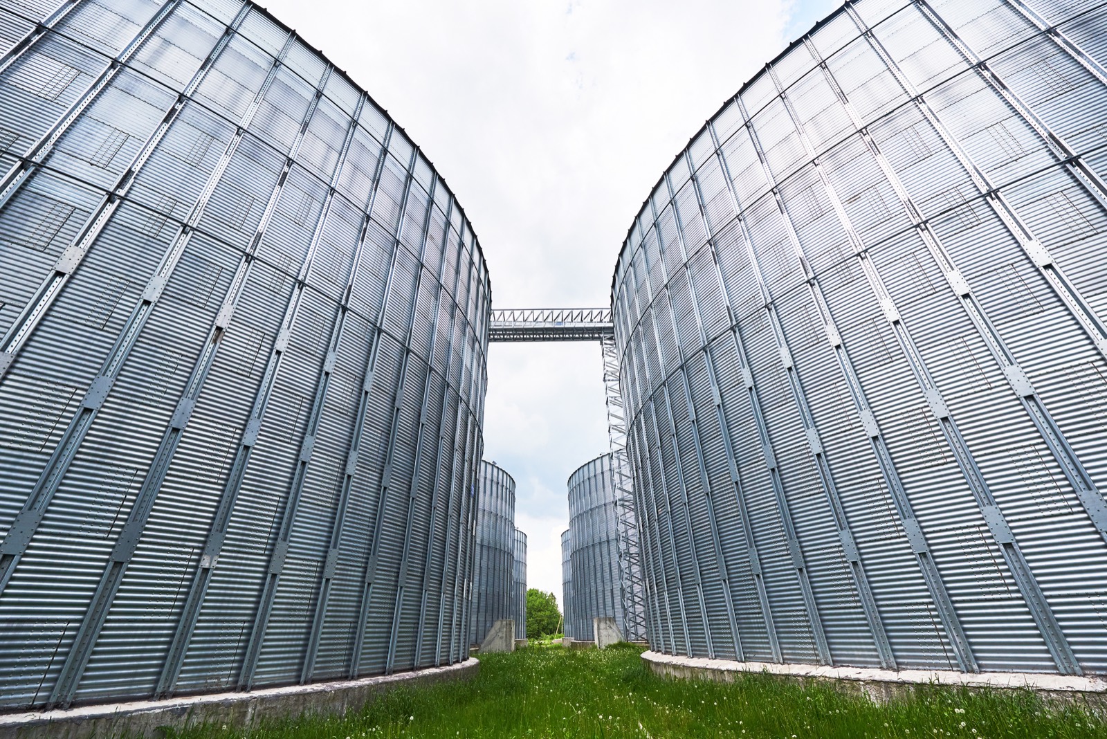 Industrial storage tanks at a Bio CNG facility